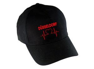 4068859105761 - multifanshop® Baseballcap - Düsseldorf - Herzschlag - Druck rot