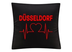 4068859105907 - multifanshop® Kissenbezug - Düsseldorf - Herzschlag - Druck rot