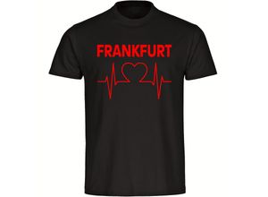 4068859106256 - multifanshop® Kinder T-Shirt - Frankfurt - Herzschlag - Druck rot