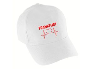 4068859106911 - multifanshop® Baseballcap - Frankfurt - Herzschlag - Druck rot