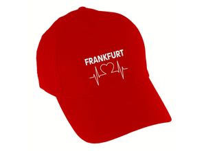 4068859106928 - multifanshop® Baseballcap - Frankfurt - Herzschlag - Druck weiß