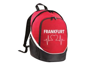 4068859106980 - multifanshop Rucksack - Frankfurt - Herzschlag - Druck weiß - Tasche