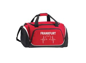 4068859107000 - multifanshop Sporttasche - Frankfurt - Herzschlag - Druck weiß - Tasche