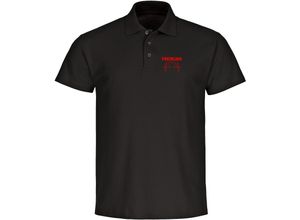 4068859107550 - multifanshop Poloshirt - Freiburg - Herzschlag - Druck rot - Polo