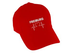 4068859108069 - multifanshop® Baseballcap - Freiburg - Herzschlag - Druck weiß