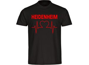 4068859108557 - multifanshop® Kinder T-Shirt - Heidenheim - Herzschlag - Druck rot