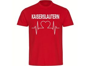 4068859109493 - multifanshop® Herren T-Shirt - Kaiserslautern - Herzschlag - Druck weiß