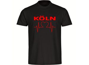 4068859110819 - multifanshop® Kinder T-Shirt - Köln - Herzschlag - Druck rot