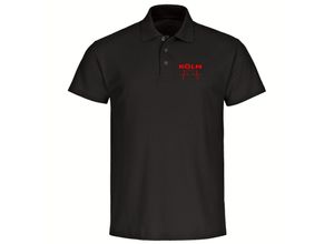 4068859110932 - multifanshop® Poloshirt - Köln - Herzschlag - Druck rot