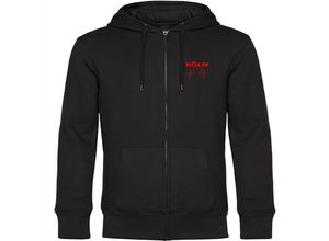 4068859111311 - multifanshop® Kapuzen Sweatshirt Jacke - Köln - Herzschlag - Druck rot