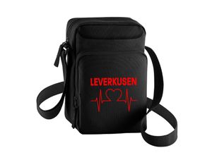 4068859113773 - multifanshop Umhängetasche - Leverkusen - Herzschlag - Druck rot - Tasche