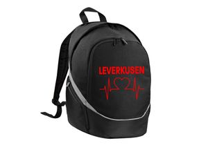 4068859113810 - multifanshop® Rucksack - Leverkusen - Herzschlag - Druck rot