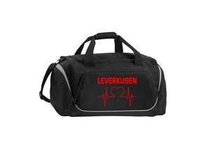 4068859113834 - multifanshop® Sporttasche - Leverkusen - Herzschlag - Druck rot