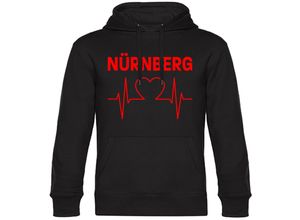 4068859116927 - multifanshop Kapuzen Sweatshirt - Nürnberg - Herzschlag - Druck rot - Hoodie 4068859116927 - multifanshop Kapuzen Sweatshirt - Nürnberg - Herzschlag - Druck rot - Hoodie