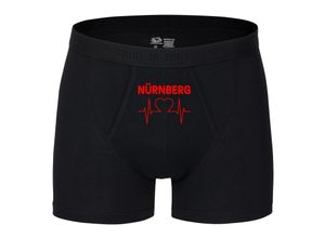 4068859117139 - multifanshop Herren Boxer Short - Nürnberg - Herzschlag - Druck rot - Unterwäsche