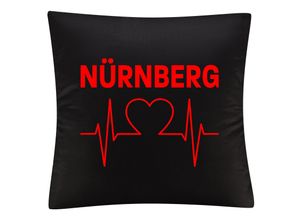 4068859117306 - multifanshop® Kissenbezug - Nürnberg - Herzschlag - Druck rot