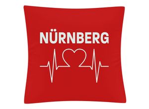 4068859117313 - multifanshop® Kissenbezug - Nürnberg - Herzschlag - Druck weiß