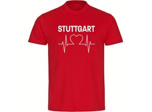 4068859117757 - multifanshop® Kinder T-Shirt - Stuttgart - Herzschlag - Druck weiß