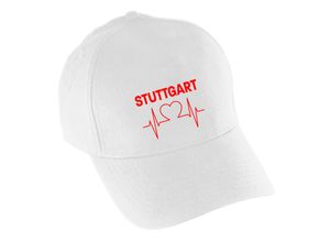 4068859118310 - multifanshop Baseballcap - Stuttgart - Herzschlag - Druck rot - Mütze