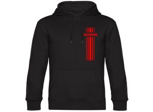 4068859119157 - multifanshop Kapuzen Sweatshirt - Augsburg - Streifen - Druck rot - Hoodie