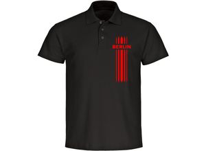 4068859120719 - multifanshop Poloshirt - Berlin rot - Streifen - Druck rot - Polo 4068859120719 - multifanshop Poloshirt - Berlin rot - Streifen - Druck rot - Polo