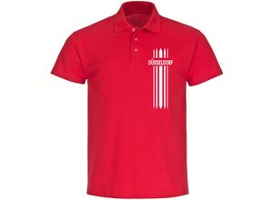 4068859121679 - multifanshop® Poloshirt - Düsseldorf - Streifen - Druck weiß