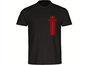 4068859122102 - multifanshop Herren T-Shirt - Frankfurt - Streifen - Druck rot - Männer