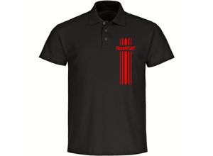 4068859122539 - multifanshop Poloshirt - Frankfurt - Streifen - Druck rot - Polo