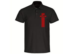 4068859126155 - multifanshop Poloshirt - Köln - Streifen - Druck rot - Polo