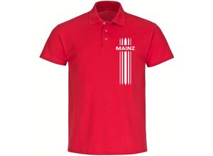 4068859128883 - multifanshop Poloshirt - Mainz - Streifen - Druck weiß - Polo