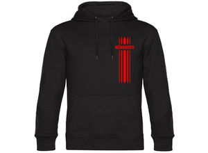 4068859130886 - multifanshop Kapuzen Sweatshirt - Nürnberg - Streifen - Druck rot - Hoodie