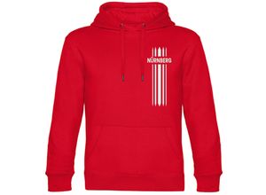 4068859130930 - multifanshop Kapuzen Sweatshirt - Nürnberg - Streifen - Druck weiß - Hoodie