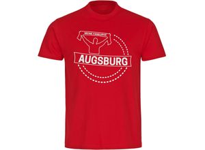 4068859132095 - multifanshop Herren T-Shirt - Augsburg - Meine Fankurve - Druck weiß - Männer