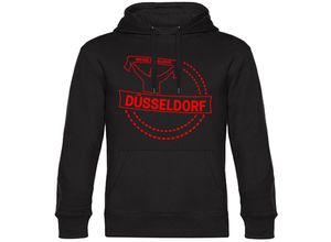 4068859134815 - multifanshop® Kapuzen Sweatshirt - Düsseldorf - Meine Fankurve - Druck rot