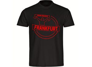 4068859135041 - multifanshop Herren T-Shirt - Frankfurt - Meine Fankurve - Druck rot - Männer