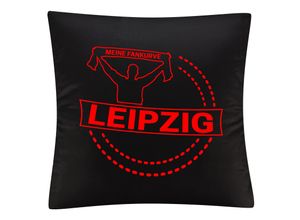 4068859139551 - multifanshop Kissenbezug - Leipzig - Meine Fankurve - Druck rot - Kissen