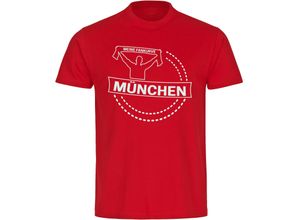 4068859141240 - multifanshop® Herren T-Shirt - München rot - Meine Fankurve - Druck weiß