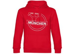 4068859141721 - multifanshop Kapuzen Sweatshirt - München rot - Meine Fankurve - Druck weiß - Hoodie