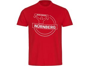 4068859142001 - multifanshop Herren T-Shirt - Nürnberg - Meine Fankurve - Druck weiß - Männer