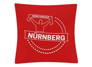 4068859142605 - multifanshop® Kissenbezug - Nürnberg - Meine Fankurve - Druck weiß