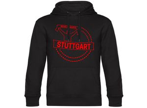 4068859143176 - multifanshop Kapuzen Sweatshirt - Stuttgart - Meine Fankurve - Druck rot - Hoodie