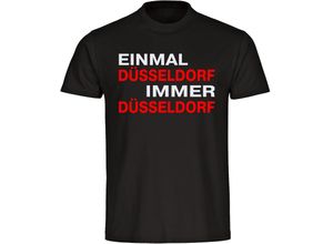 4068859144029 - multifanshop Herren T-Shirt - Düsseldorf - Einmal Immer - Druck rot - Männer 4068859144029 - multifanshop Herren T-Shirt - Düsseldorf - Einmal Immer - Druck rot - Männer