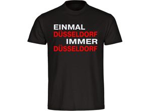 4068859144104 - multifanshop® Kinder T-Shirt - Düsseldorf - Einmal Immer - Druck rot