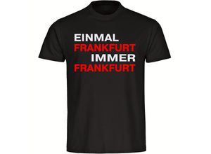 4068859144173 - multifanshop Herren T-Shirt - Frankfurt - Einmal Immer - Druck rot - Männer