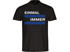 4068859144685 - multifanshop® Kinder T-Shirt - Heidenheim - Einmal Immer - Druck rot