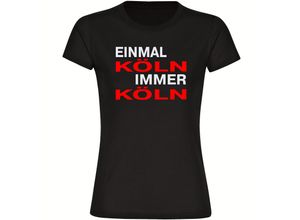 4068859144999 - multifanshop Damen T-Shirt - Köln - Einmal Immer - Druck rot - Frauen