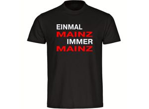 4068859145538 - multifanshop Herren T-Shirt - Mainz - Einmal Immer - Druck rot - Männer