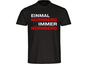 4068859145866 - multifanshop® Herren T-Shirt - Nürnberg - Einmal Immer - Druck rot