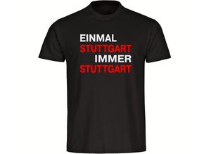 4068859146085 - multifanshop Herren T-Shirt - Stuttgart - Einmal Immer - Druck rot - Männer