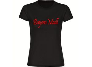 4068859149307 - multifanshop Damen T-Shirt - Bayern - Bayern Madl - Druck rot - Frauen